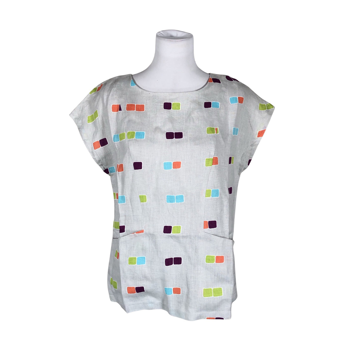 Unisex Marimekko - Lühikeste käistega pluus, suurus 38 - Hall (1)
