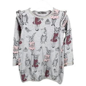 Unisex Lindex - Trikotaažist kleit, suurus 104 - 110 - Hall (1)