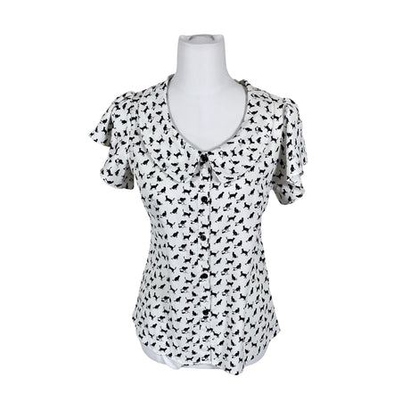Unisex Voodoo Vixen - Lühikeste käistega pluus, suurus 36 - Valge ()