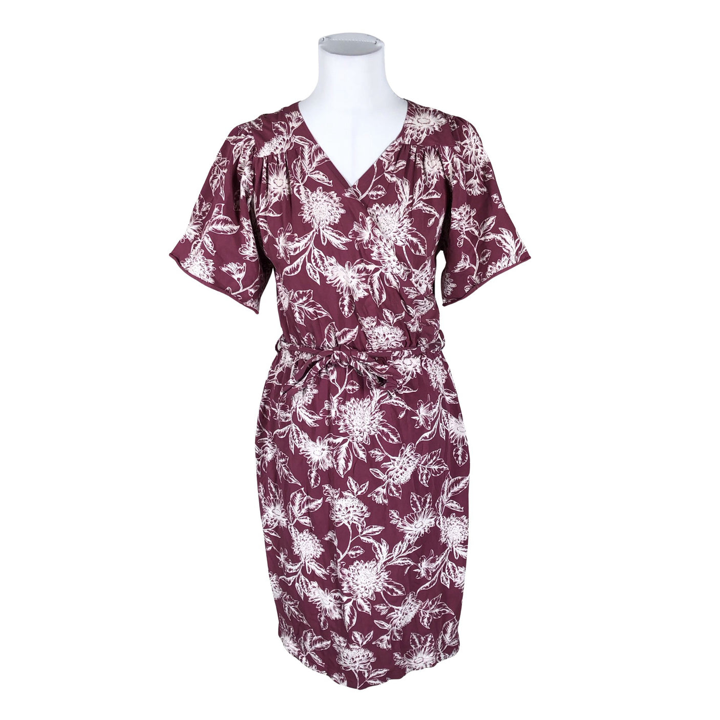 Unisex Puuvillatehdas - Trikotaažist kleit, suurus 38 - Veinipunane (1)
