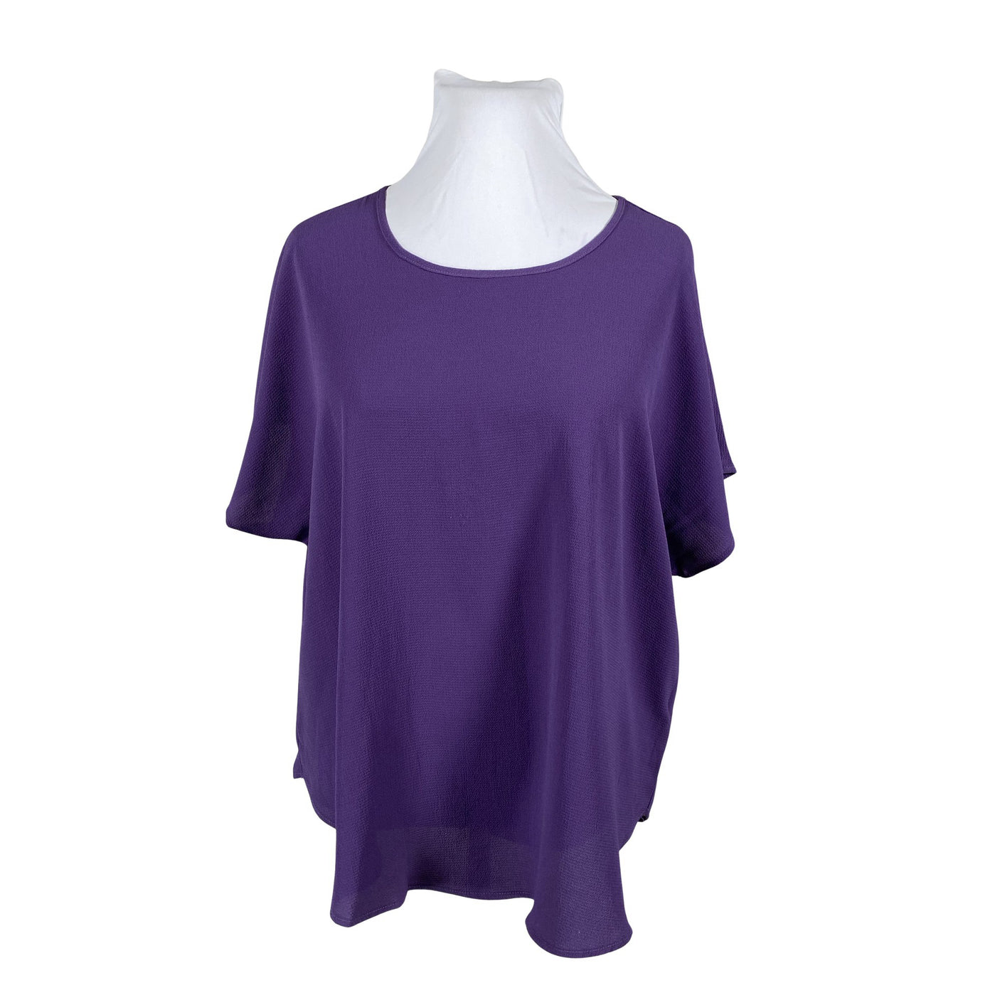 Unisex Zizzi - Lühikeste käistega pluus, suurus 46 - Lilla (1)