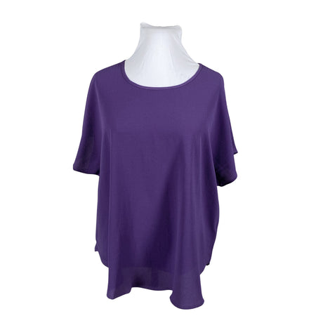 Unisex Zizzi - Lühikeste käistega pluus, suurus 46 - Lilla ()