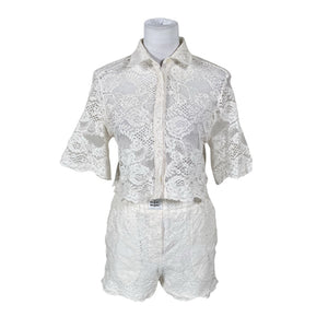 Unisex MSGM - Lühikeste käistega pluus, suurus 38 - Valge (1)