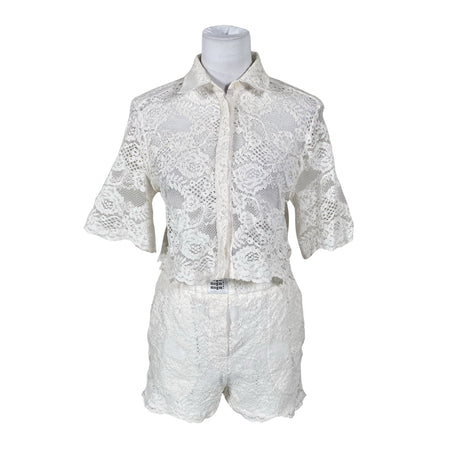 Unisex MSGM - Lühikeste käistega pluus, suurus 38 - Valge ()