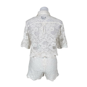 Unisex MSGM - Lühikeste käistega pluus, suurus 38 - Valge (2)