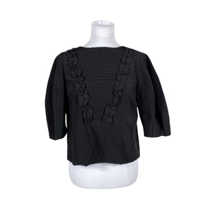 Unisex By Malina - Lühikeste käistega pluus, suurus 36 - Must (1)