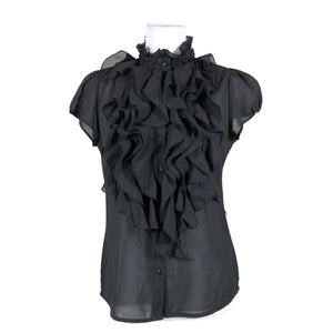 Unisex Saint Tropez - Lühikeste käistega pluus, suurus 36 - Must (1)