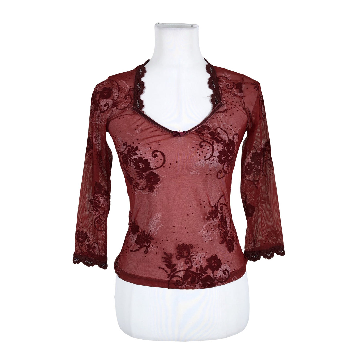 Unisex Sisley - Trikotaažist pluus, suurus 34 - Punane (1)
