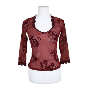 Unisex Sisley - Trikotaažist pluus, suurus 34 - Punane (1)