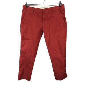 Unisex Knowledge Cotton Apparel - Chino-püksid, suurus W34 - Punane (1)