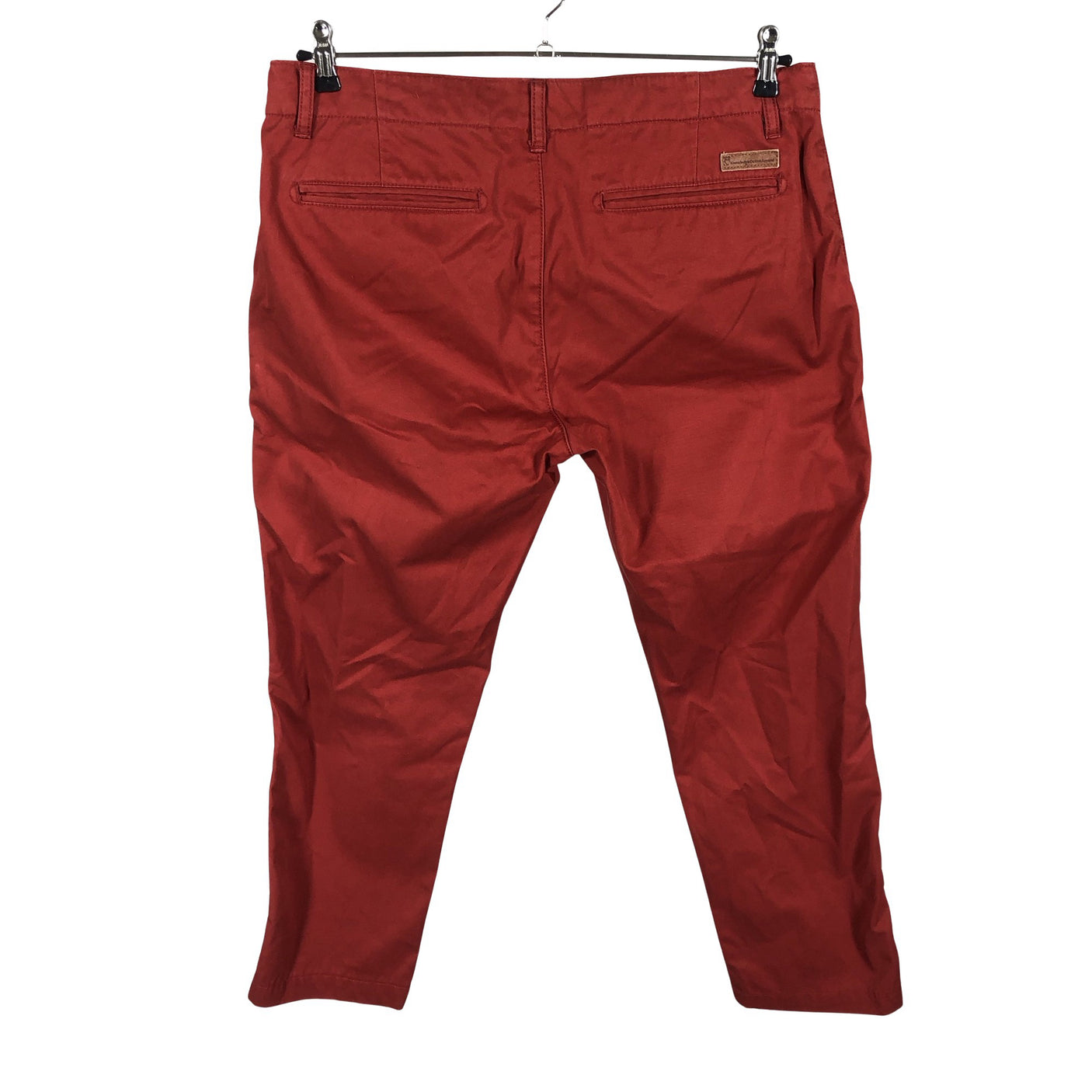 Unisex Knowledge Cotton Apparel - Chino-püksid, suurus W34 - Punane (2)
