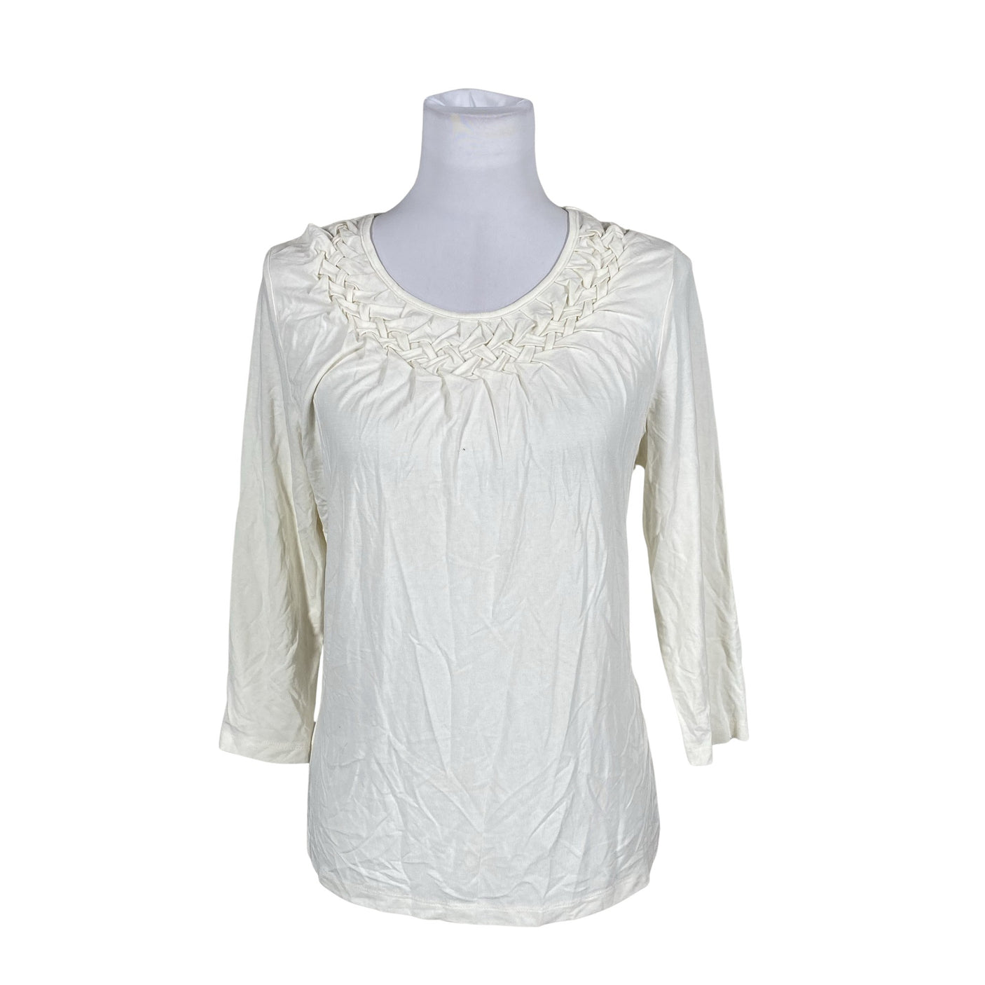 Unisex Ril's - Trikotaažist pluus, suurus 38 - Looduslik valge (1)