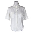 Unisex Global - Lühikeste käistega pluus, suurus 40 - Valge ()