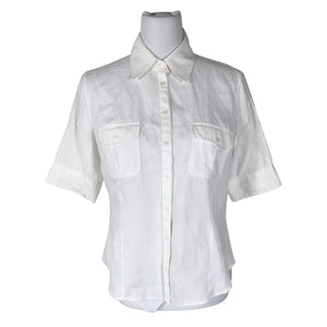 Unisex Global - Lühikeste käistega pluus, suurus 40 - Valge (1)