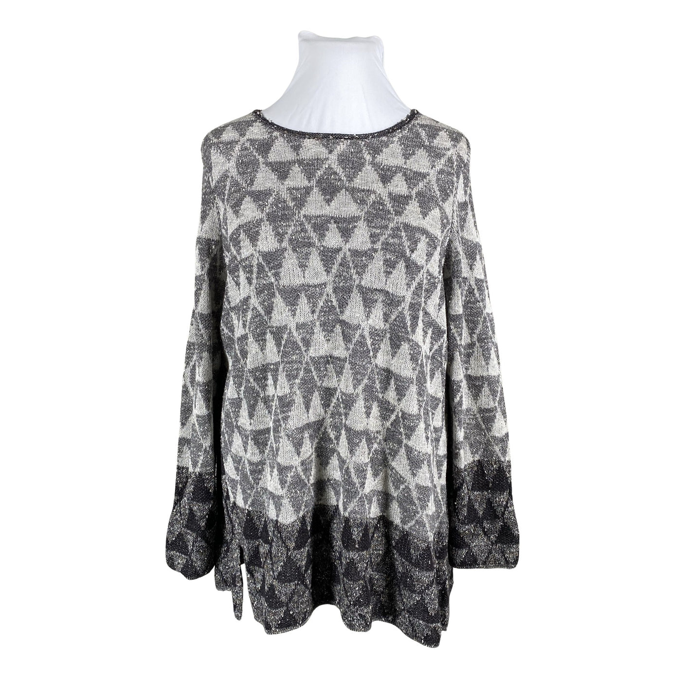 Unisex Nic+Zoe - Kootud tuunika, suurus 42 - Hall (2)