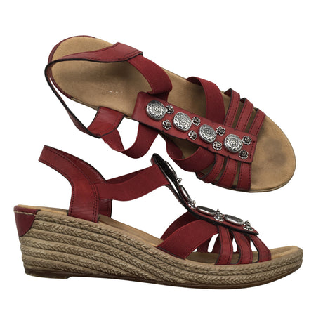 Unisex Rieker - Kiilkontsaga rihmikud, suurus 38 - Veinipunane ()
