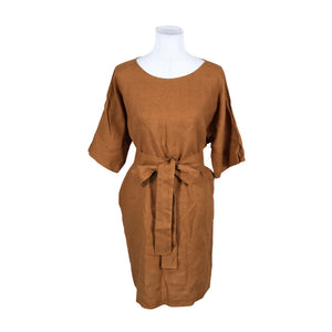 Unisex Wavy Linen - Mitteveniv kleit, suurus 38 - Pruun (1)