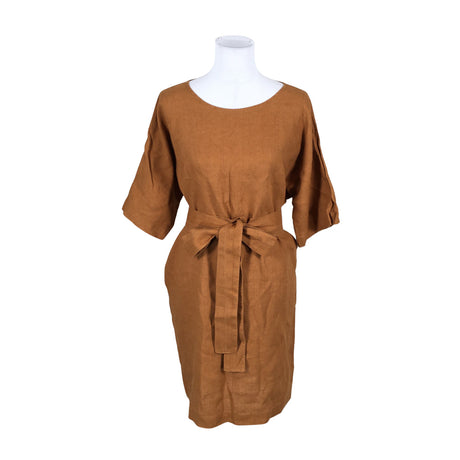 Unisex Wavy Linen - Mitteveniv kleit, suurus 38 - Pruun ()