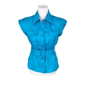 Unisex Vilderson - Lühikeste käistega pluus, suurus 38 - Türkiis (1)