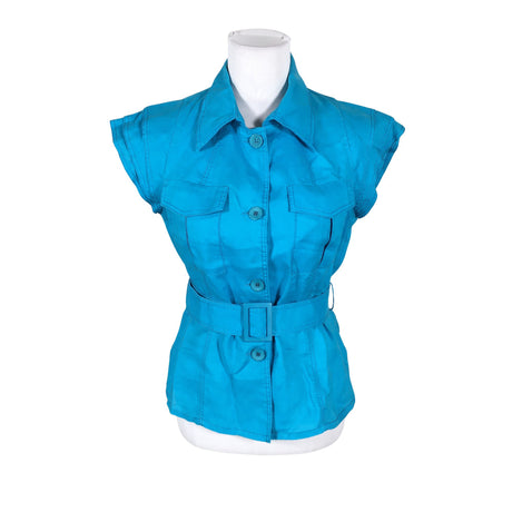 Unisex Vilderson - Lühikeste käistega pluus, suurus 38 - Türkiis ()