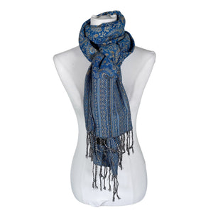 Unisex Cashmere - Õhuke sall, suurus Maxi - Sinine (1)
