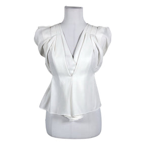 Unisex Sanne Alexandra - Lühikeste käistega pluus, suurus 36 - Valge (1)