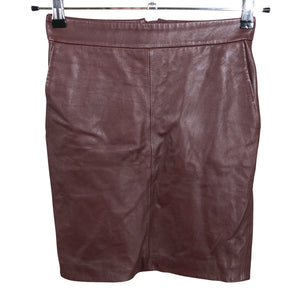 Unisex Selected - Nahkseelik, suurus 34 - Veinipunane (1)
