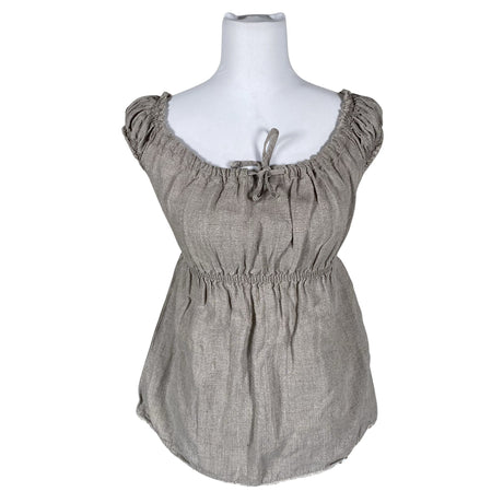 Unisex Bypias - Lühikeste käistega pluus, suurus 36 - Beige ()