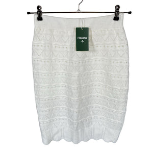 Unisex Halara - Kootud seelik, suurus 38 - Valge (1)