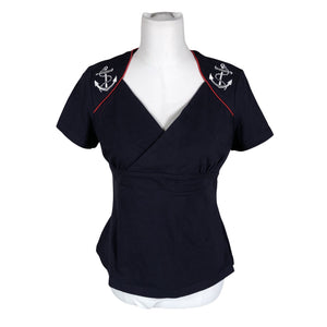 Unisex Lindy Bop - T-särk, suurus 40 - Sinine (1)
