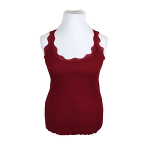 Unisex Rosemunde - Trikotaažist topp, suurus 42 - Veinipunane (1)