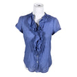 Unisex S.T.I - Lühikeste käistega pluus, suurus 36 - Sinine ()