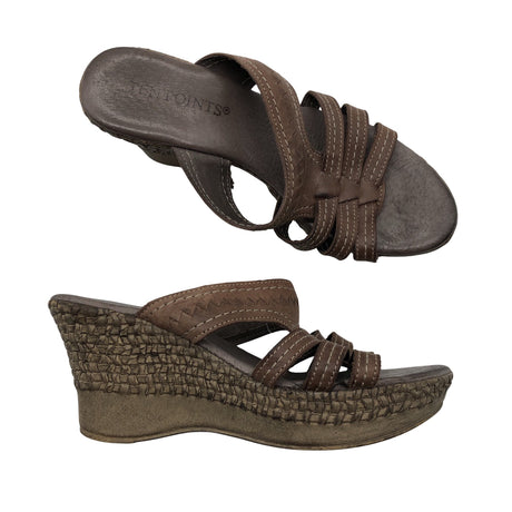 Unisex Ten Points - Kiilkontsaga rihmikud, suurus 38 - Pruun ()