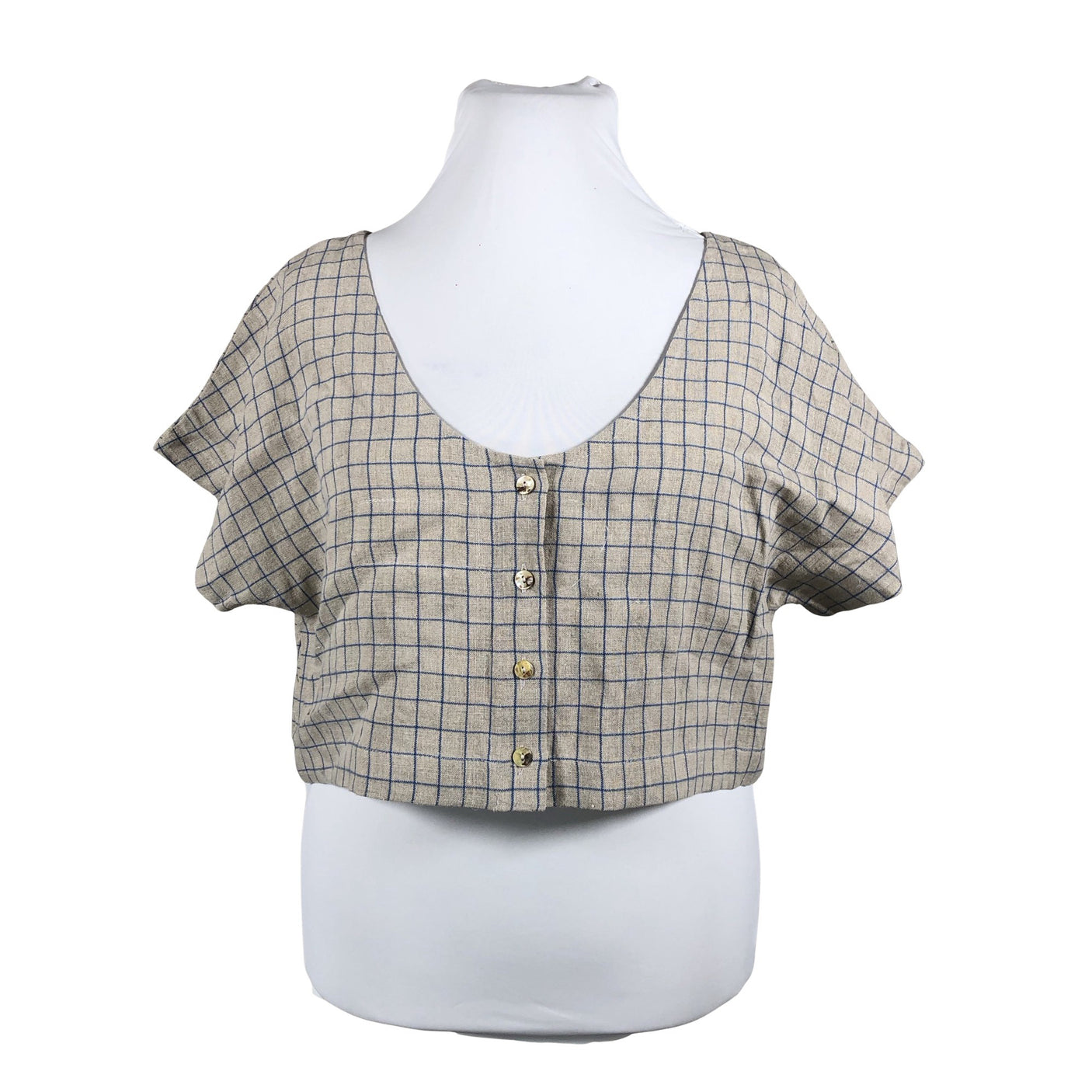 Unisex AmourLinen - Lühikeste käistega pluus, suurus 42 - Beige (1)