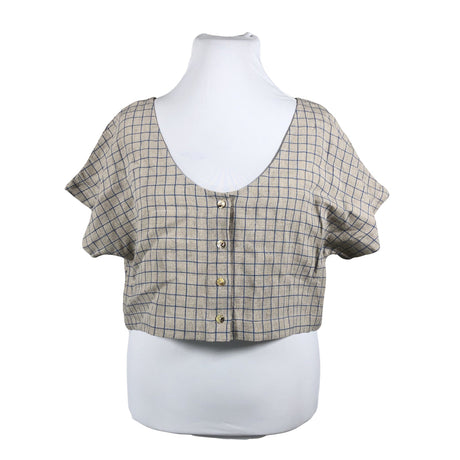 Unisex AmourLinen - Lühikeste käistega pluus, suurus 42 - Beige ()