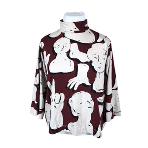 Unisex Papu - Trikotaažist pluus, suurus 42 - Veinipunane (1)