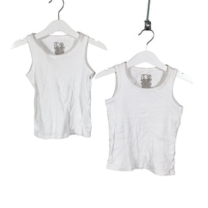 Unisex Lindex - Trikotaažist topp, suurus 104 - 110 - Valge (1)