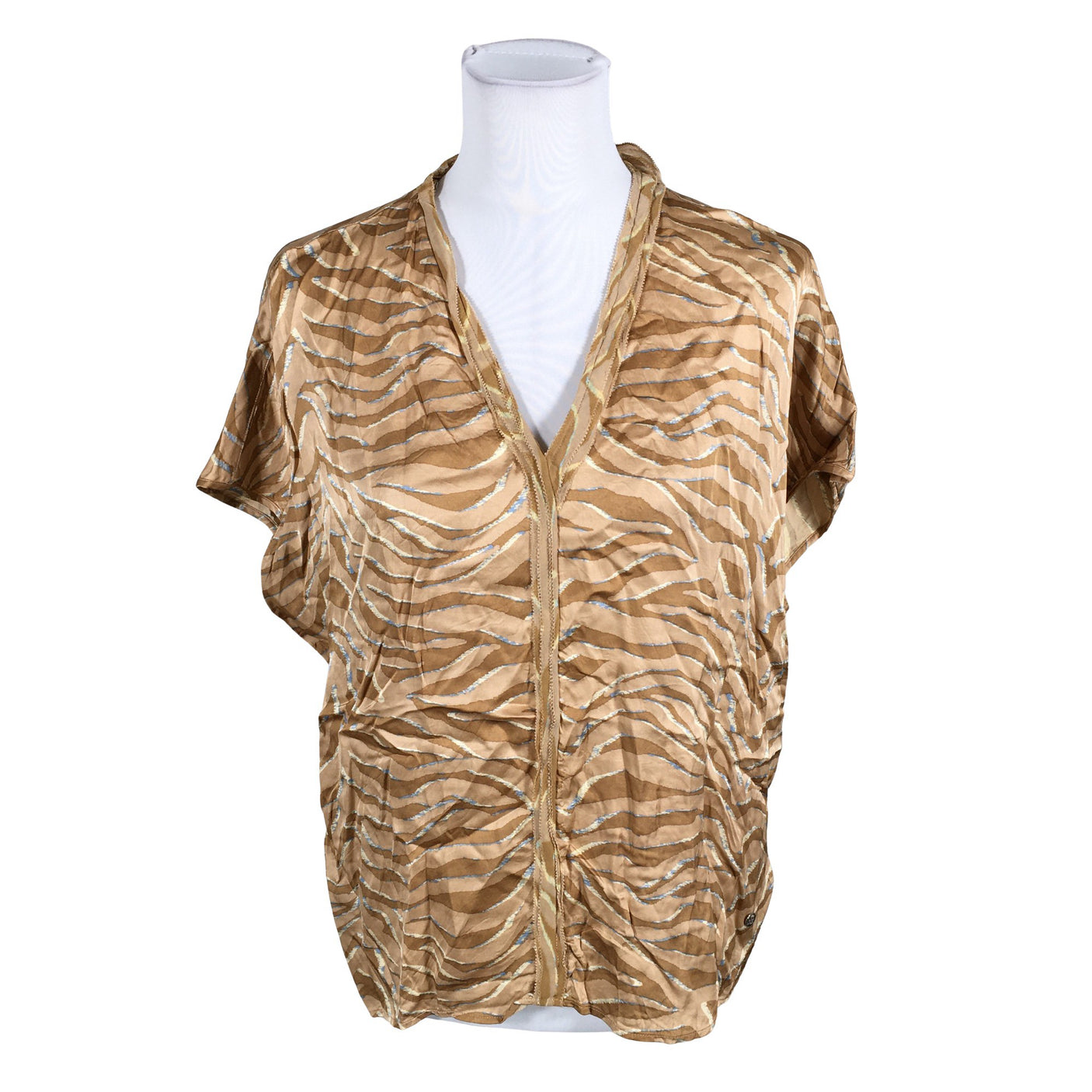 Unisex Mos Mosh - Lühikeste käistega pluus, suurus 40 - Beige (1)