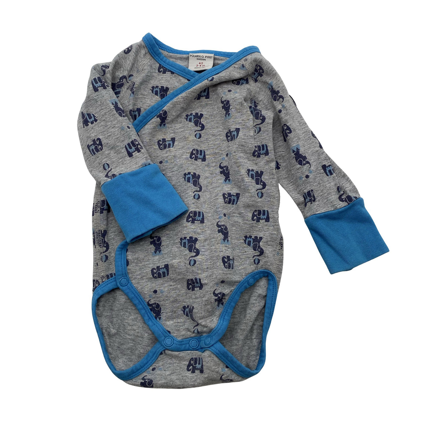 Unisex Polarn O. Pyret - Bodi, suurus 56 - 62 - Hall (1)