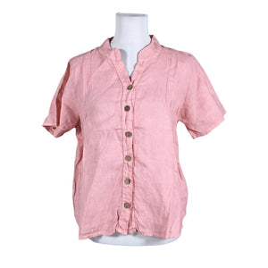 Unisex Cream - Lühikeste käistega pluus, suurus 36 - Heleroosa (1)