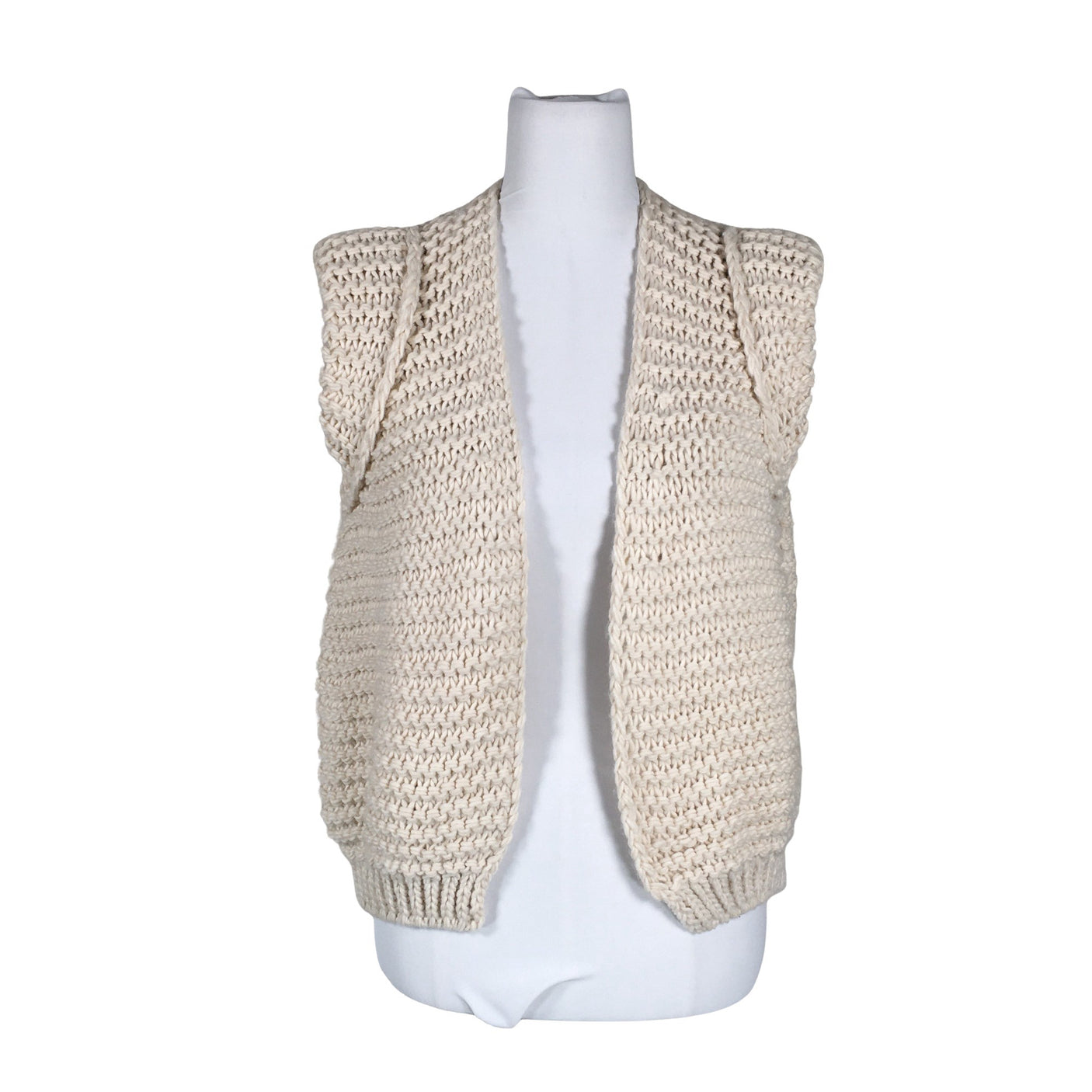 Unisex pinka - Kootud vest, suurus 38 - Looduslik valge (1)