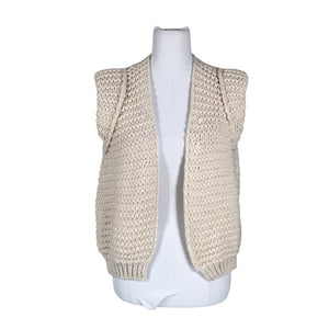Unisex pinka - Kootud vest, suurus 38 - Looduslik valge (1)