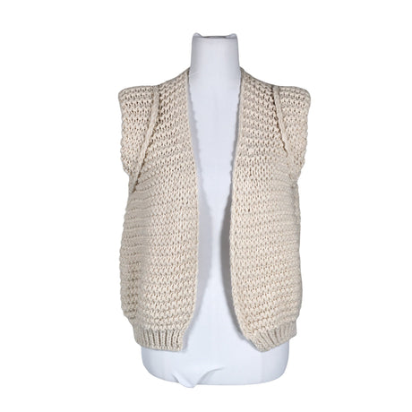 Unisex pinka - Kootud vest, suurus 38 - Looduslik valge ()