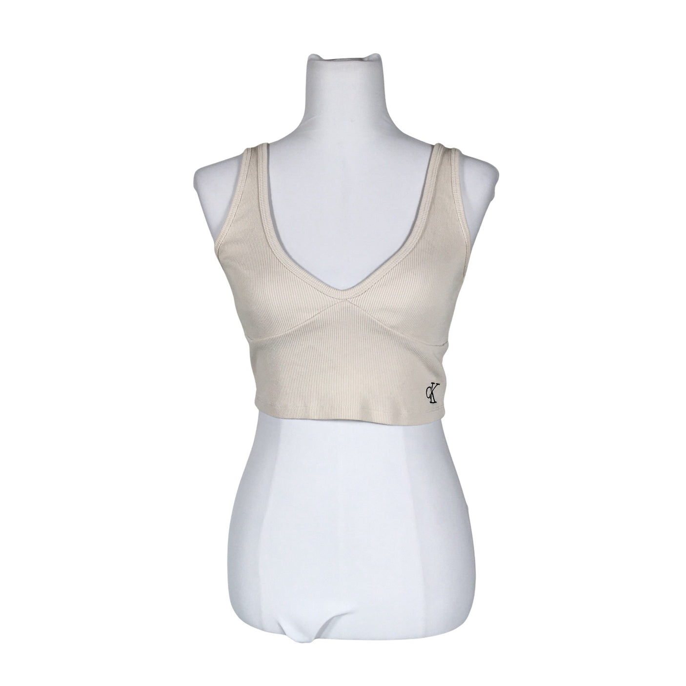 Unisex Calvin Klein Jeans - Trikotaažist topp, suurus 36 - Beige (1)