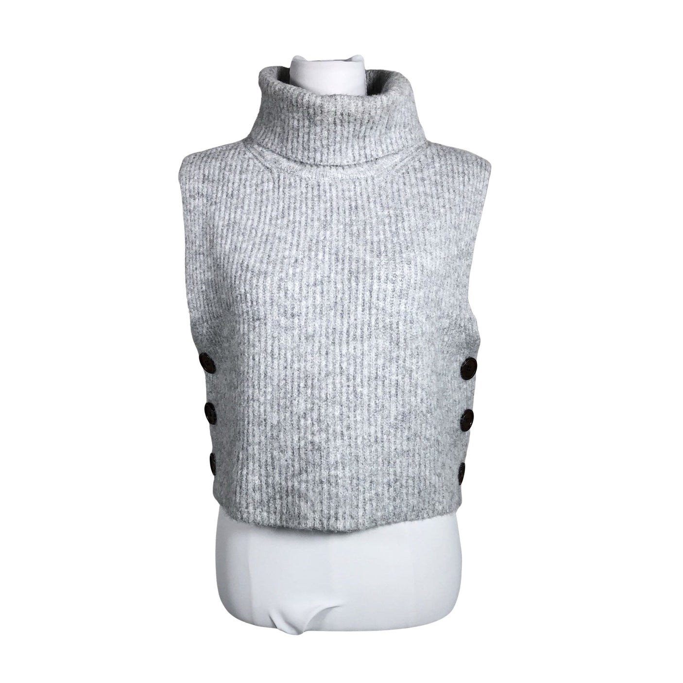 Unisex Cream - Kootud vest, suurus 38 - Hall (1)