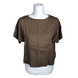 Unisex Linenfox - Lühikeste käistega pluus, suurus 32 - Pruun ()