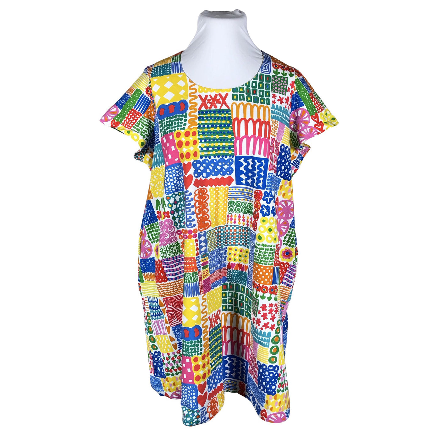 Unisex Virkkukoukkunen - Trikotaažist kleit, suurus 44 - Valge (1)