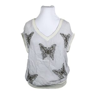 Unisex Cream - Lühikeste käistega pluus, suurus 42 - Hall (1)