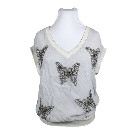 Unisex Cream - Lühikeste käistega pluus, suurus 42 - Hall ()
