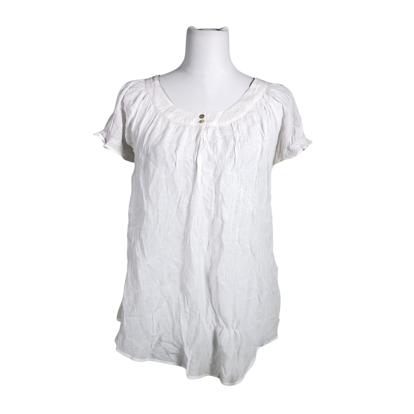 Unisex Saint Tropez - Lühikeste käistega pluus, suurus 40 - Valge (1)